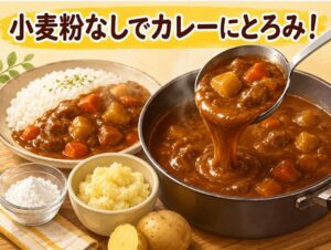 カレーのとろみを小麦粉以外でつける方法！代用品で簡単濃厚カレー